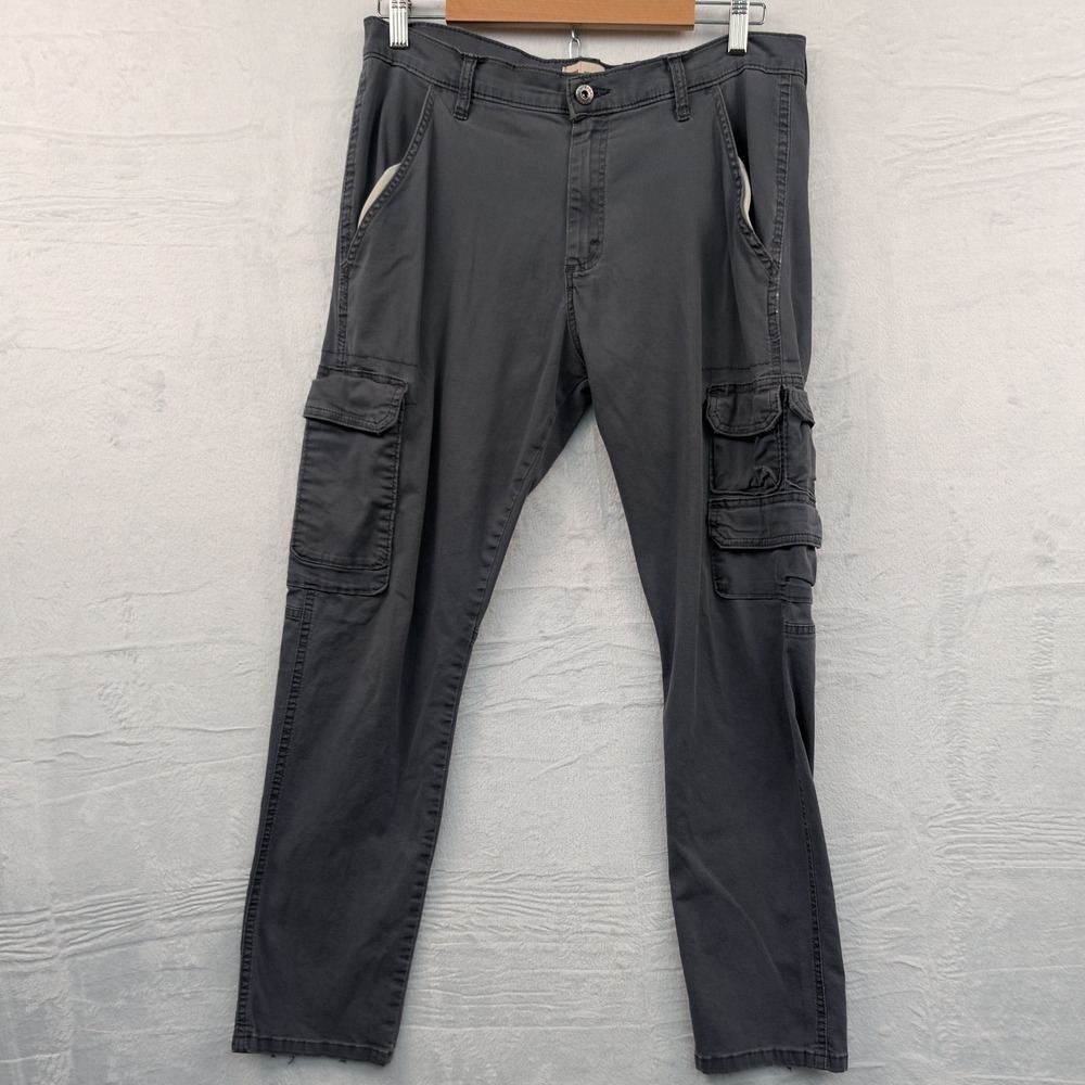 Wrangler Cargo Pants Men's 32x30 Charcoal Gray Regular Taper Utility Workwear